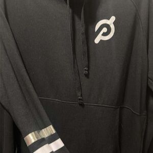 Peloton Black Hoodie with Silver Accents
